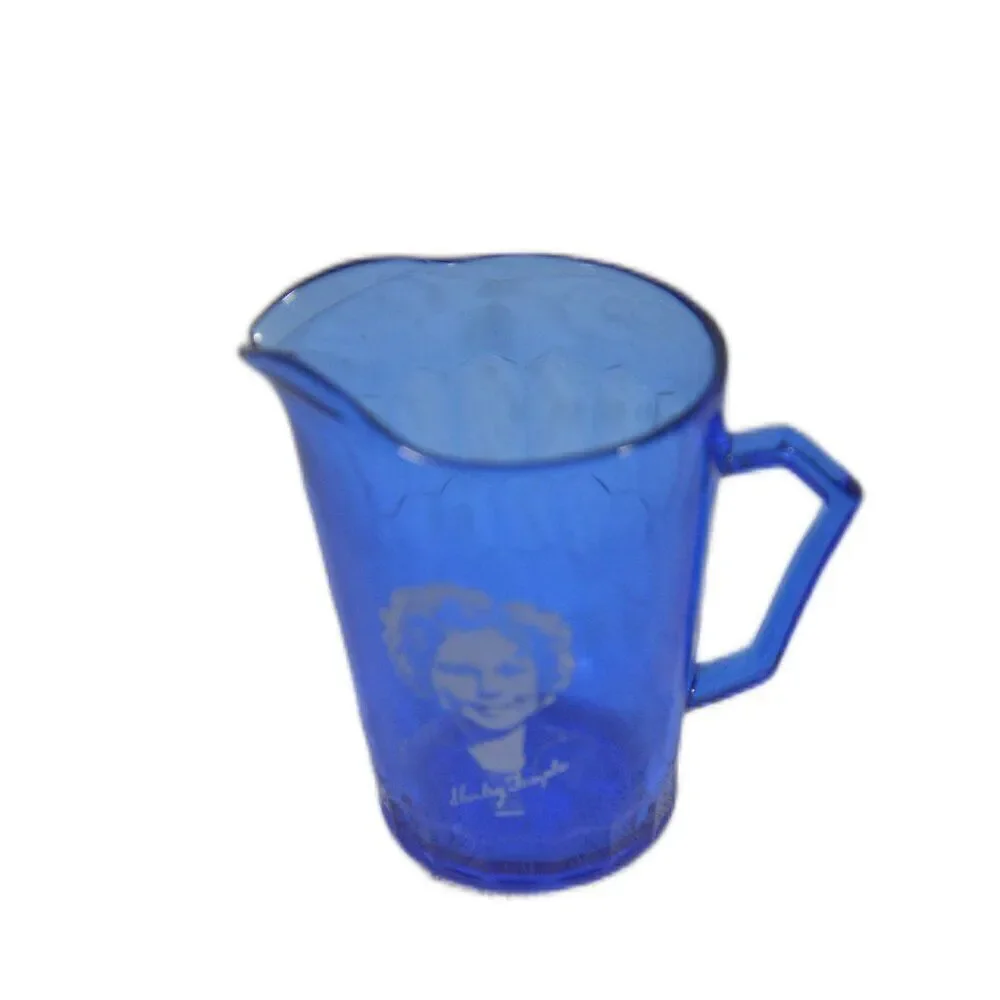Hazel Atlas Shirley Temple Cobalt Blue Glass Pitcher Vintage Nostalgia